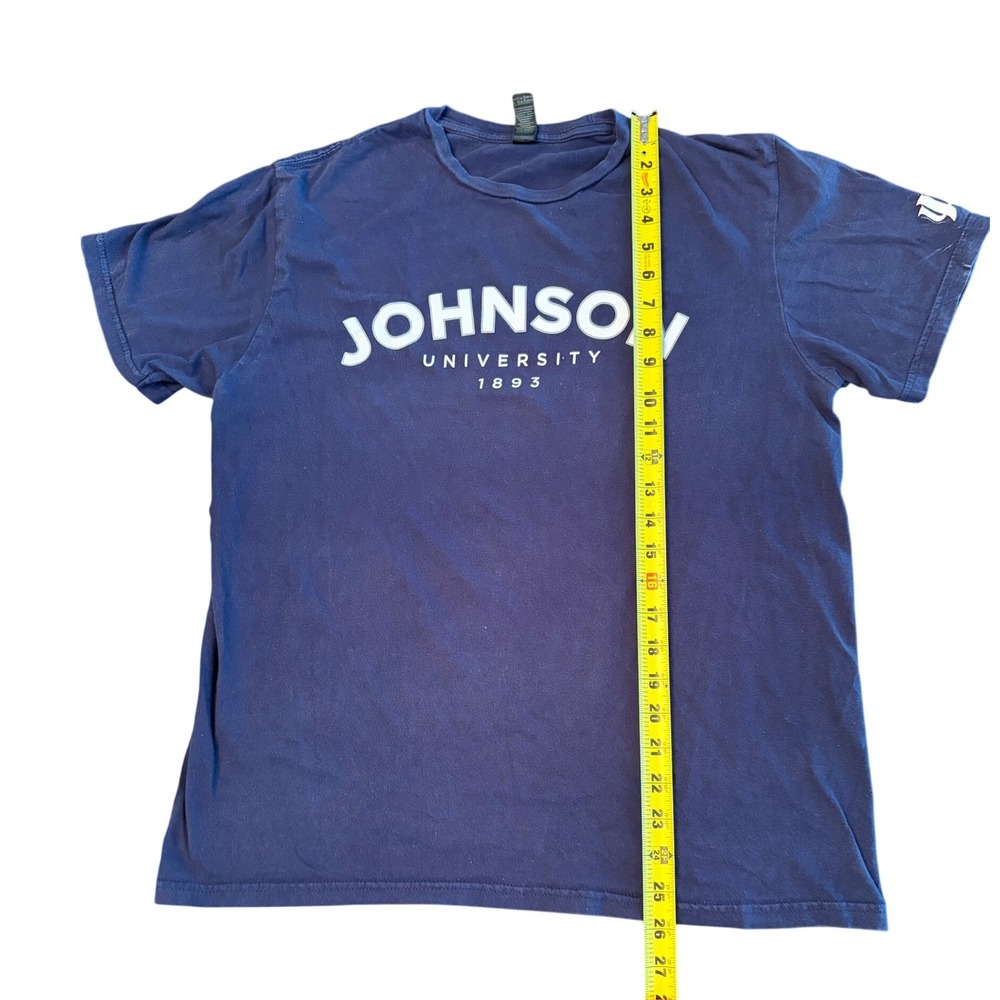 Gildan Softstyle Johnson University‎ 1893 Navy Blue Graphic T-Shirt Womens Large - Picture 2 of 6
